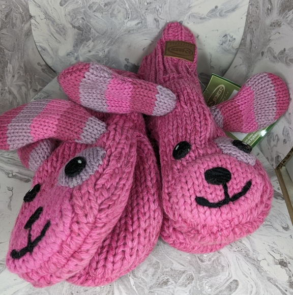 Kyber Hot Pink Dog Mittens, Floppy ears Adult/Older Teen, fleece lining, w/ tags - Picture 3 of 5